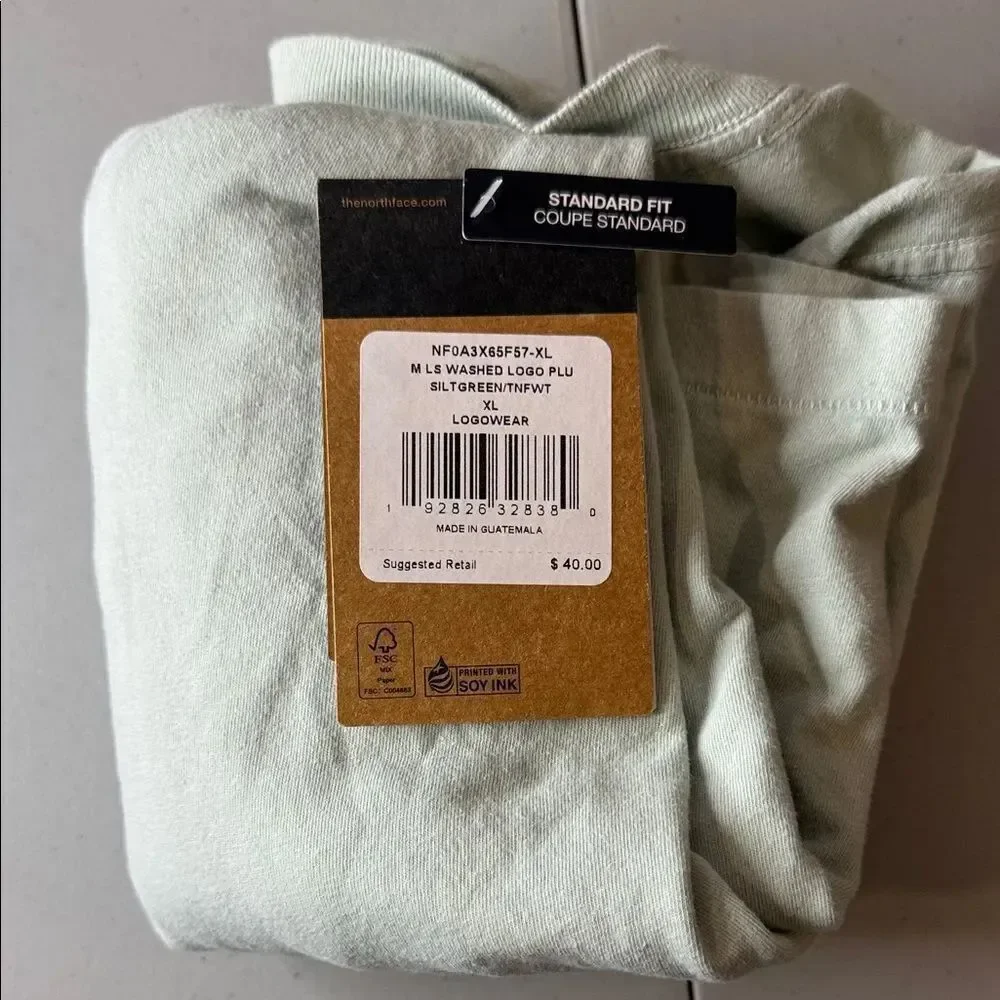 The North Face Men's Light Green Tee Long Sleeve
